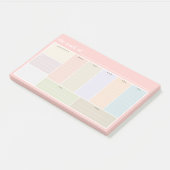 Roze Pastel Weekly Desk Planner To-do List Post-it® Notes (Schuin)