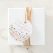 Roze Pastel Wildflower Baby shower Bedankjes Labels (In situ)