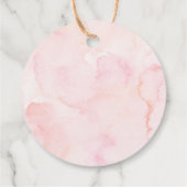 Roze Pastel Wildflower Baby shower Bedankjes Labels (Achterkant)