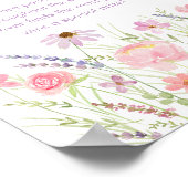 Roze Pastel Wildflower Baby shower Fopspeen Spel Poster (Hoek)