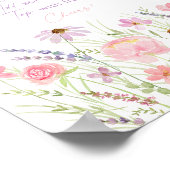 Roze Pastel Wildflower Baby shower Mimosa Bar Teke Poster (Hoek)