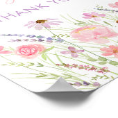 Roze Pastel Wildflower Kaarten en cadeaubordje Poster (Hoek)