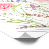 Roze Pastel Wildflower Meadow Baby shower Welkom Poster (Hoek)