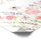 Roze Pastel Wildflower Sweets and Treats Teken Poster (Hoek)