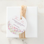 Roze Pastel Wildflower Verjaardag Bedankjes Labels (In situ)