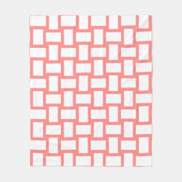 Roze Pastel & Wit Weefselontwerp Fleece Deken