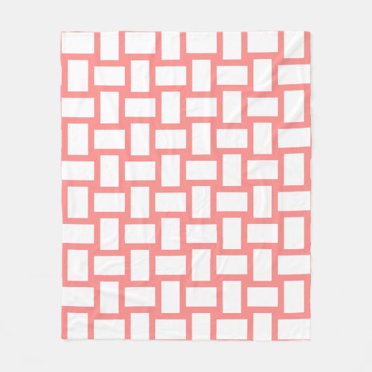 Roze Pastel & Wit Weefselontwerp Fleece Deken (Voorkant)