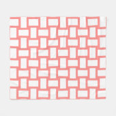 Roze Pastel & Wit Weefselontwerp Fleece Deken (Voorkant (Horizontaal))