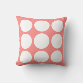 Roze Pastel & Witte Abstracte Cirkel Ontwerp Kussen