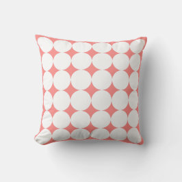 Roze Pastel & Witte Cirkel Patroon Kussen