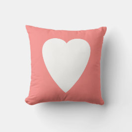 Roze Pastel & Witte Hartvorm Design Kussen