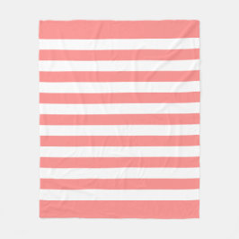 Roze Pastel & Witte Lijnen Patroon Fleece Deken