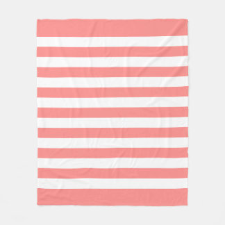 Roze Pastel & Witte Lijnen Patroon Fleece Deken