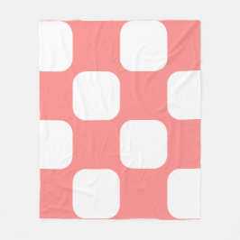 Roze Pastel & Witte Squircle Patroon Ontwerp Fleece Deken