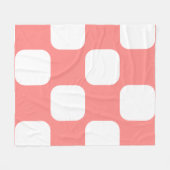 Roze Pastel & Witte Squircle Patroon Ontwerp Fleece Deken (Voorkant (Horizontaal))