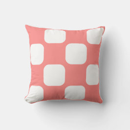 Roze Pastel & Witte Squircle Patroon Ontwerp Kussen