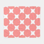 Roze Pastel & Witte Ster Patroon Ontwerp Fleece Deken (Voorkant (Horizontaal))