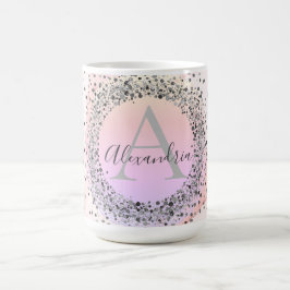 Roze Pastel Zilver Gespikkeld Glitterij Gepersonal Magische Mok