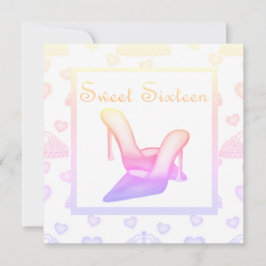 Roze pastel, zoete SIXTEEN SHOT BIRTHDAY Kaart