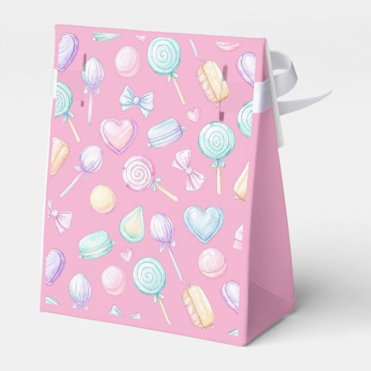 "Roze pastelballon en hart gunstbox" Bedankdoosjes (Achterkant)