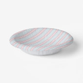 roze, pastelblauw, wit, strepen papieren kommen (Gebogen)