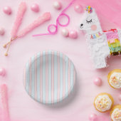 roze, pastelblauw, wit, strepen papieren kommen (Feest)