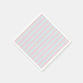 roze, pastelblauw, wit, strepen servet (Hoek)