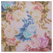 Roze pastelblauwe  rozen bloemen stof (Swatch)