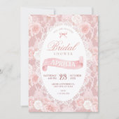 Roze pastelbloemen bruidsshower kaart (Voorkant)