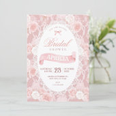 Roze pastelbloemen bruidsshower kaart (Staand voorkant)