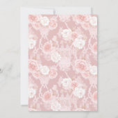 Roze pastelbloemen bruiloft kaart (Achterkant)