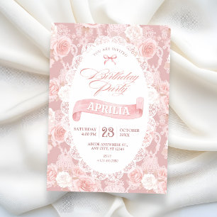 Roze pastelbloemen verjaardag kaart