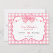 Roze pastelboog tartan verjaardag kaart (Voorkant)