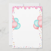 Roze Pastelkleurige Donuts Baby Sprinkle Uitnodigi Kaart (Achterkant)