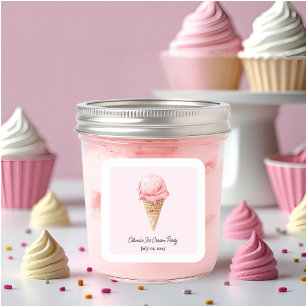 Roze Pastelkleurige IJscrème Sticker Kinderen Zo