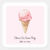 Roze Pastelkleurige IJscrème Sticker | Kinderen Zo (Voorkant)