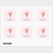 Roze Pastelkleurige IJscrème Sticker | Kinderen Zo (Vel)