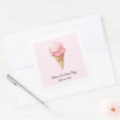 Roze Pastelkleurige IJscrème Sticker | Kinderen Zo (Envelop)