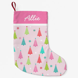 Roze Pastelkleurige Kerstsok Kleine Kerstsok