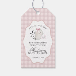 Roze Pastelkleurige Kleine Boe Geest Baby Borrelta Cadeaulabel
