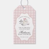 Roze Pastelkleurige Little Boo Geest Baby Borrel H Cadeaulabel (Voorkant)
