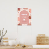 Roze Pastelkleurige Pompoen Eerste Verjaardag Aang Poster (Keuken)
