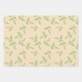 Roze Pastelkleurige Rozen en Groene Bladeren Gevar Inpakpapier Vel (Voorkant 2)