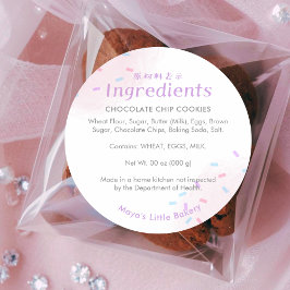 Roze Pastelkleurige Strooier Bakkerij Ingrediënt Ronde Sticker