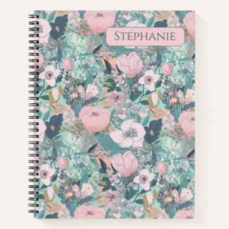 Roze Pastelkleurige Tuin Bloemen Notitieboek