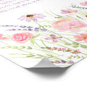 Roze Pastelkleurige Wilde Bloem Zeg Niet Baby Spel Poster (Hoek)