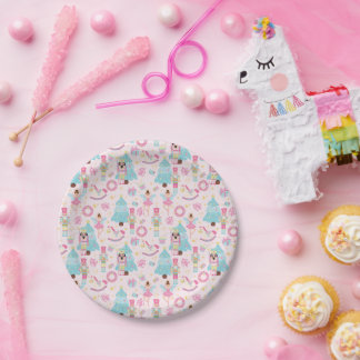 Roze pastelnotenkraker ballet inpakpapier papieren bordje