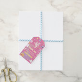 Roze Pasteloween Schattige Eenhoorn Verjaardagsfee Cadeaulabel (Met Touw)