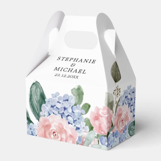 Roze pastelroze bruine hydrangeas bedankdoosjes (Achterkant)