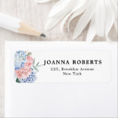 Roze pastelroze bruine hydrangeas etiket (Insitu)